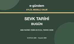 MSB takviminde eylül bedelli celbi için sevk tarihi bugün