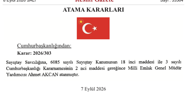 Resmî Gazete’de 7 atama kararı: Sayıştay ve bakanlıklarda yeni görevlendirmeler